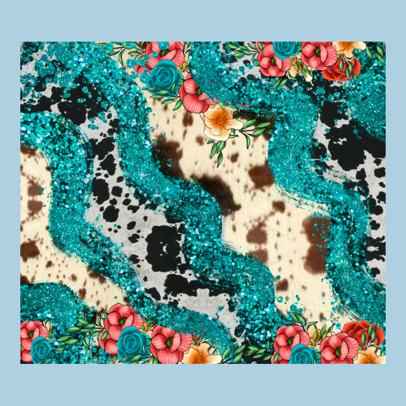 Turquoise Glitter Cowhide Premium Hoodie by JahusDesignShop | Teevron