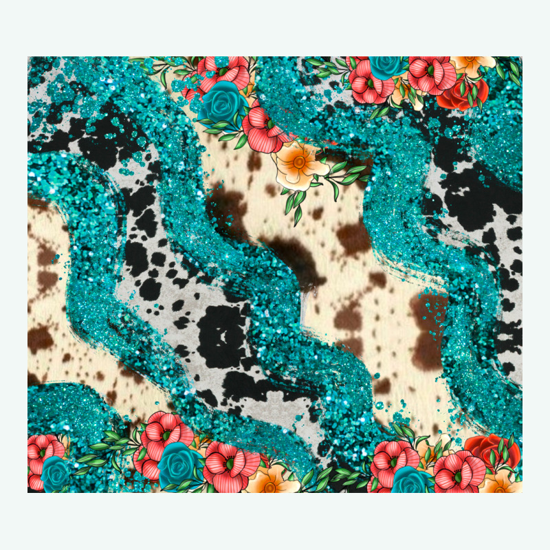 Turquoise Glitter Cowhide Premium Hoodie by JahusDesignShop | Teevron