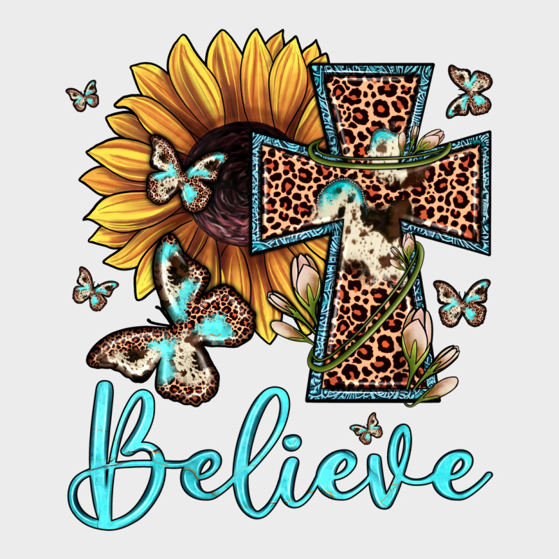 Believe Leopard Cross Sunflower Butterfly Urban Hoodie by JahusDesignShop | Teevron