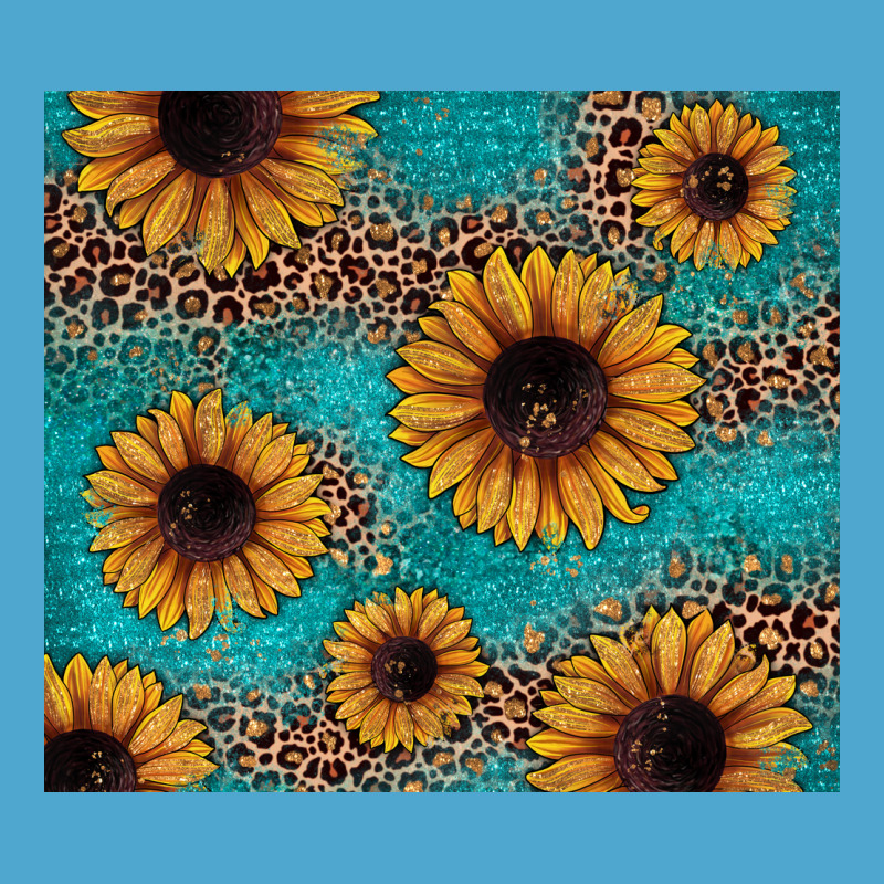 Sunflower Turquoise Glitter Premium Hoodie by JahusDesignShop | Teevron