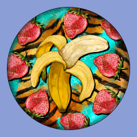 Banana And Strawberries With Tiger Pattern Long Sleeve Tee | Teevron