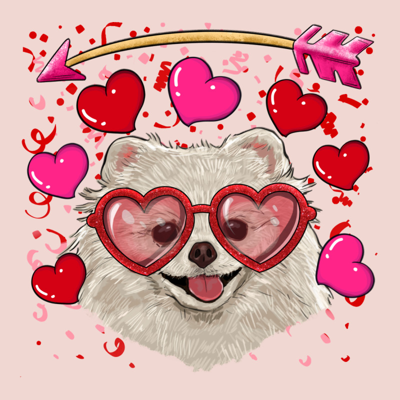 Valentine's Day White Pomeranian Premium Sweatshirt by RanaPortraitStore | Teevron