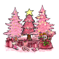 pink christmas trees with gift box bbs | Teevron
