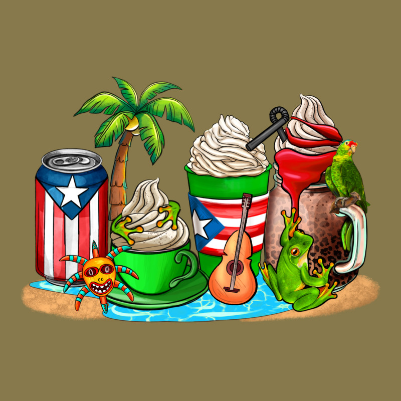 Puerto Rico Coffee Cups Premium Hoodie by AdoDesignShop | Teevron