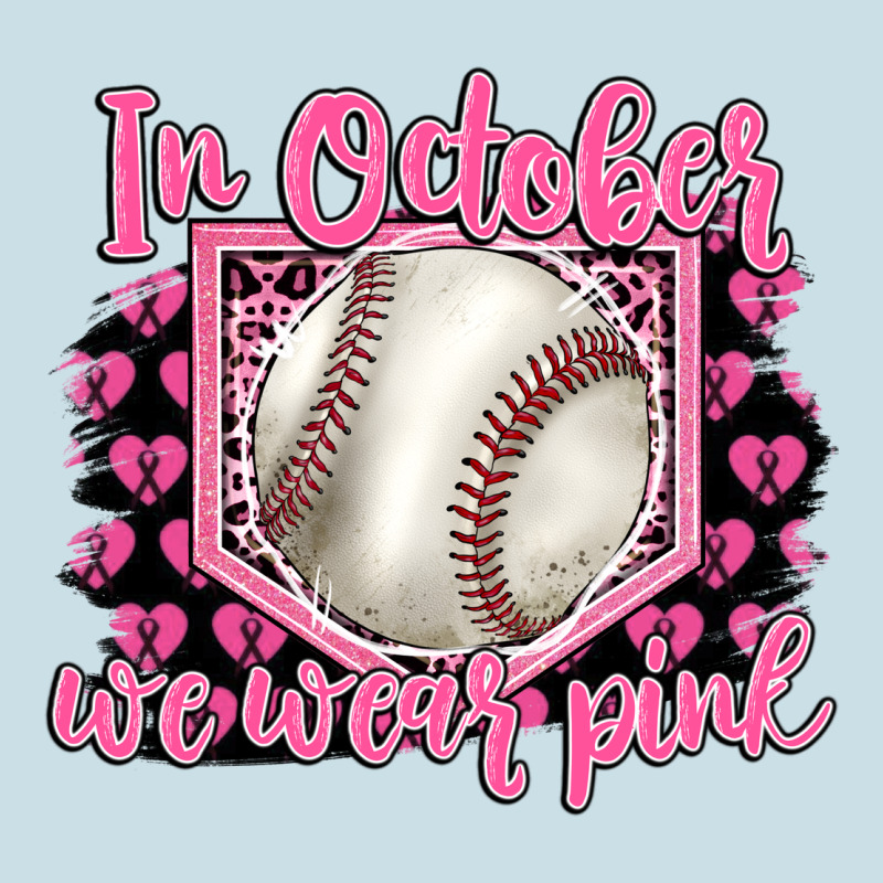 In October We Wear Pink Baseball Ladies Tee by BarkalooDesign | Teevron