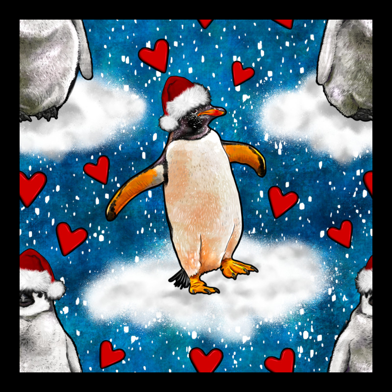 Christmas Penguin And Heart Seamless Pattern Urban Hoodie by BundleAndBundleShop | Teevron