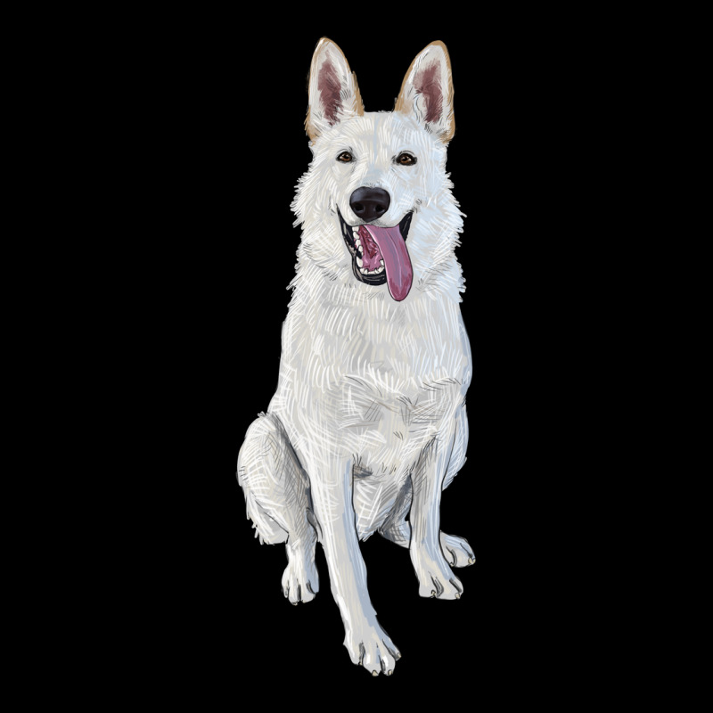 Hand Drawing White Shepherd Premium Sweatshirt by RanaPortraitStore | Teevron
