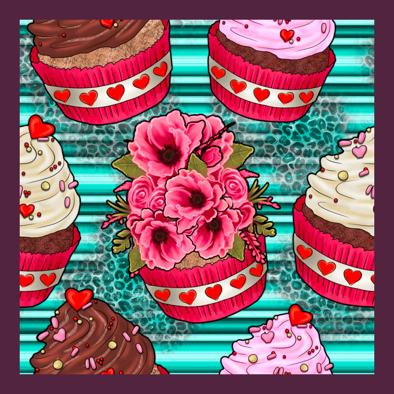 Valentines Day Flower Cupcakes And Serape Seamless Pattern Urban Hoodie by BundleAndBundleShop | Teevron
