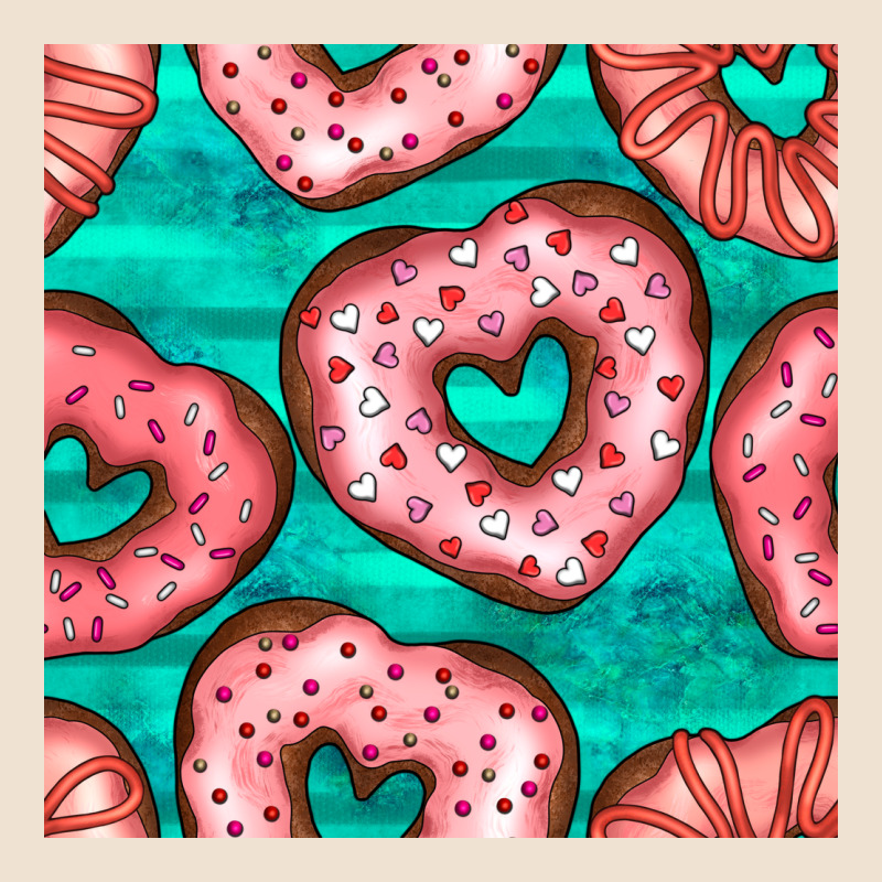 Valentines Day Heart Donuts Seamless Pattern Urban Hoodie by BundleAndBundleShop | Teevron