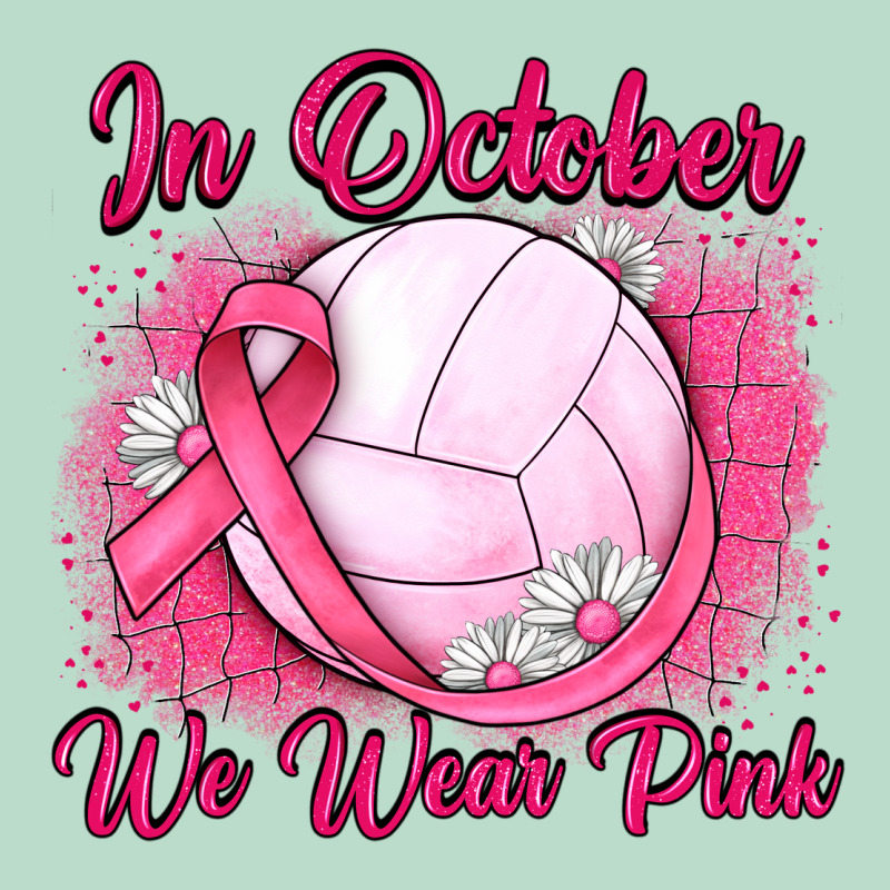 In October We Wear Pink Breast Cancer Valleybal Premium Hoodie by JahusDesignShop | Teevron