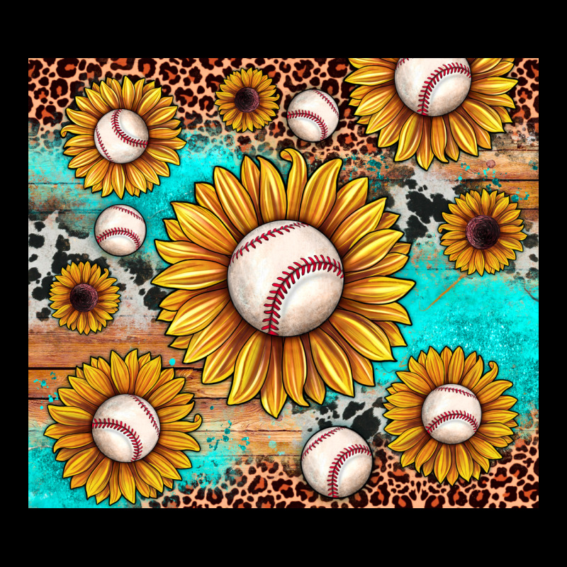 Baseball Leopard Turquoise Sunflower Urban Hoodie by JahusDesignShop | Teevron
