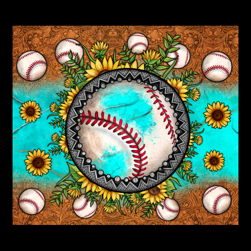 Baseball Turquoise Sunflower Urban Hoodie by JahusDesignShop | Teevron