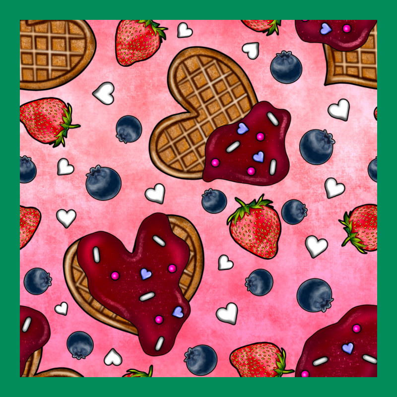 Valentines Day Waffles Seamless Pattern Urban Hoodie by BundleAndBundleShop | Teevron