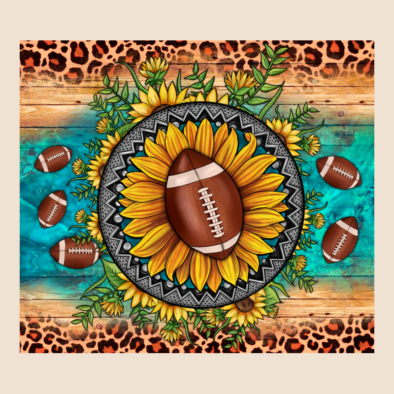 Football Leopard Turquoise Sunflower Urban Hoodie by JahusDesignShop | Teevron