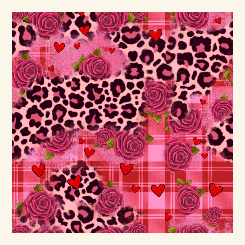 Valentines Day Roses Leopard Seamless Pattern Premium Hoodie by JahusDesignShop | Teevron