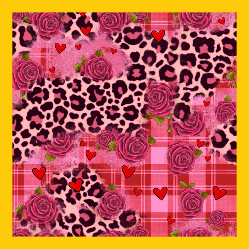Valentines Day Roses Leopard Seamless Pattern Premium Hoodie by JahusDesignShop | Teevron