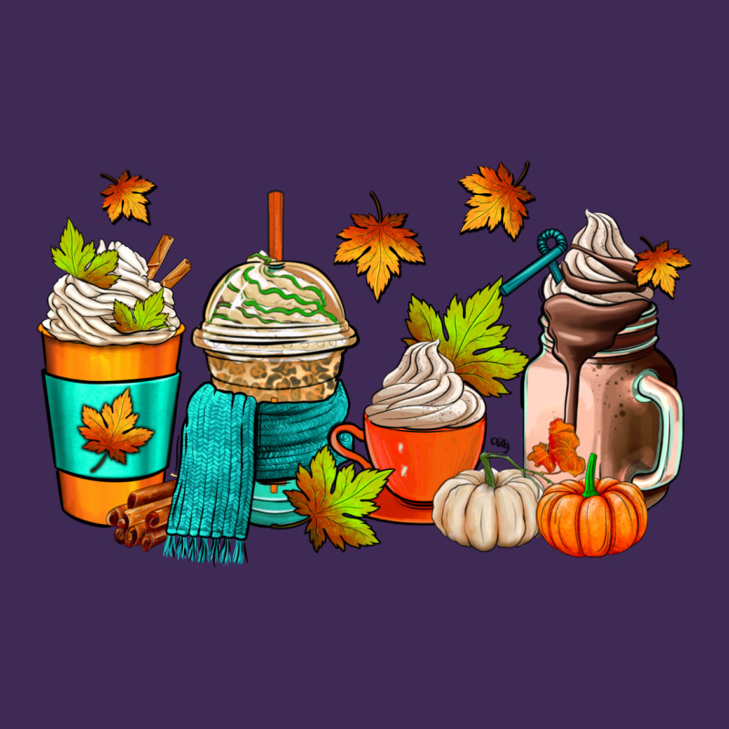 Fall Coffee Cups Premium Hoodie by AdoDesignShop | Teevron