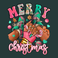 Pink Merry Christmas Black Girl Sneakers Premium Sweatshirt | Teevron