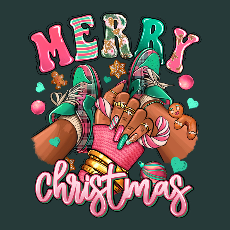 Pink Merry Christmas Black Girl Sneakers Premium Sweatshirt by RanaPortraitStore | Teevron