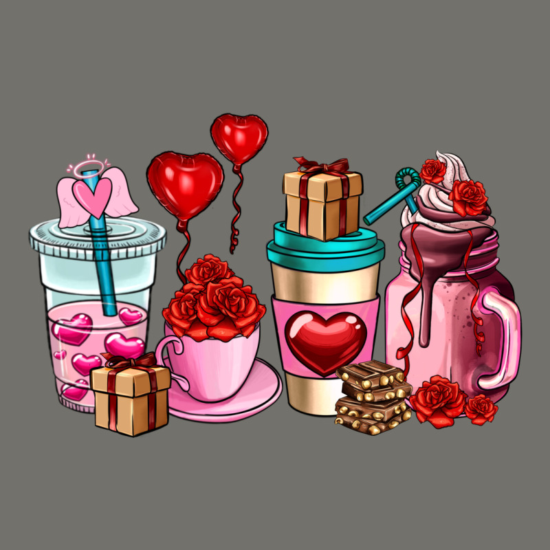 Valentines Day Roses Coffee Cups Premium Hoodie by AdoDesignShop | Teevron