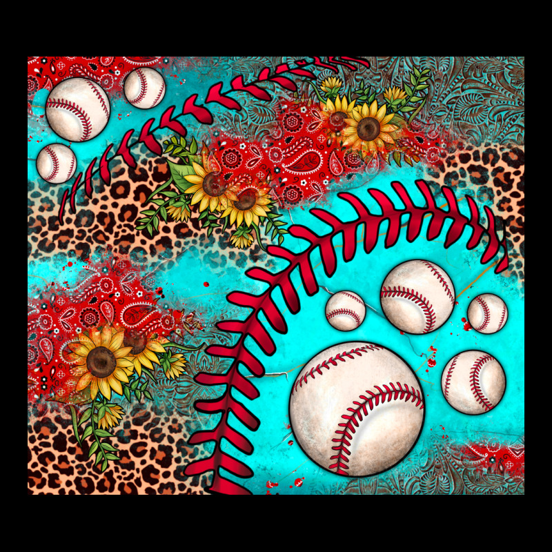Baseball Leopard Turquoise Sunflower Urban Hoodie by JahusDesignShop | Teevron