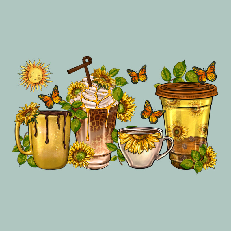 Sunflower Coffee Cups Premium Sweatshirt by texasbilliewilder | Teevron