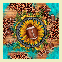 Football Leopard Turquoise Sunflower Seamless Pattern Urban Hoodie | Teevron