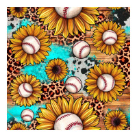 baseball leopard turquoise sunflower seamless pattern | Teevron