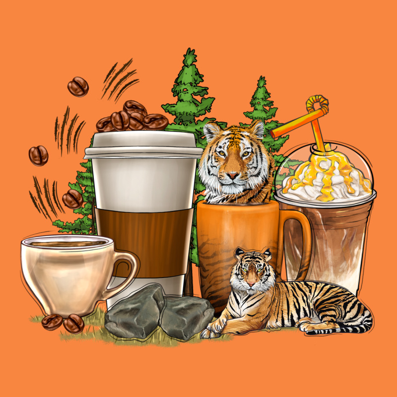 Coffee Cups Tiger With Coffee Beans Premium Sweatshirt by texasbilliewilder | Teevron