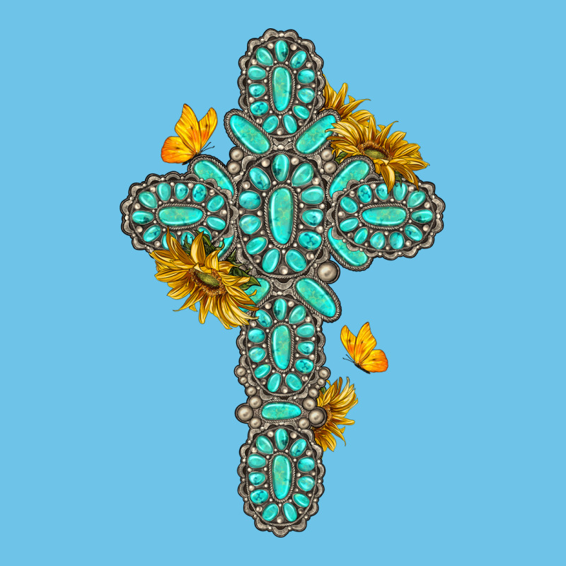 Gemstone Cross With Sunflowers And Butterflies Premium Sweatshirt by texasbilliewilder | Teevron