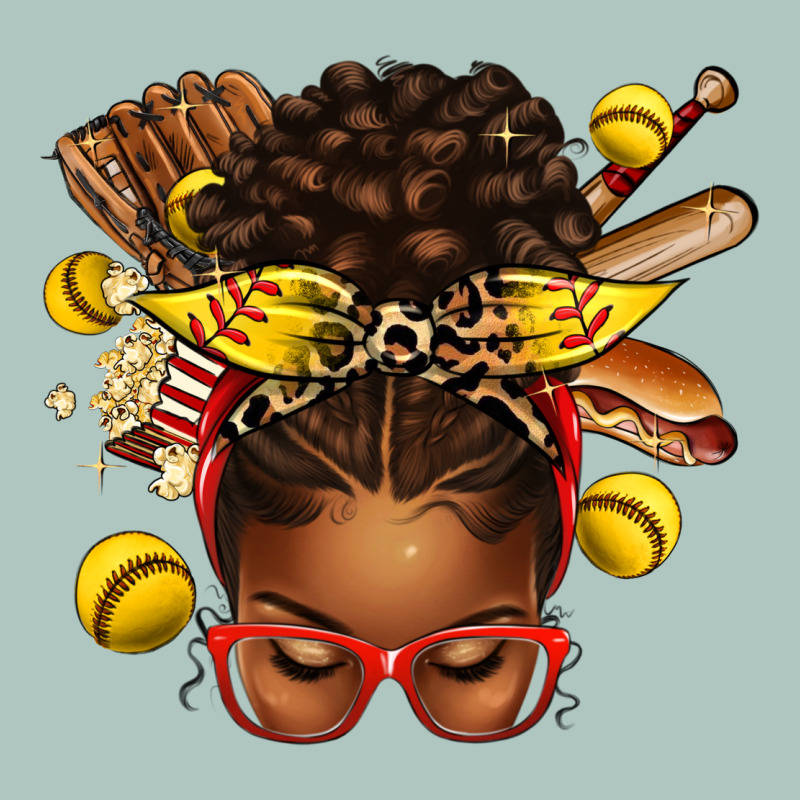 Softball Afro Messy Bun Premium Sweatshirt by texasbilliewilder | Teevron