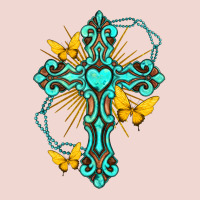 Cross With Heart Shaped Gemstone And Butterfly Premium Sweatshirt | Teevron