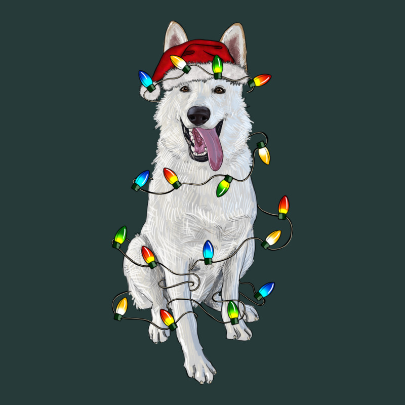 Christmas White Shepherd With Christmas Lights Premium Sweatshirt by RanaPortraitStore | Teevron