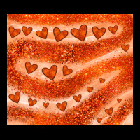 Orange Glitter Heart Urban Hoodie | Teevron