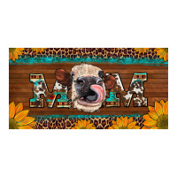 western heifer mom with sunflowers and turquoise license plate | Teevron