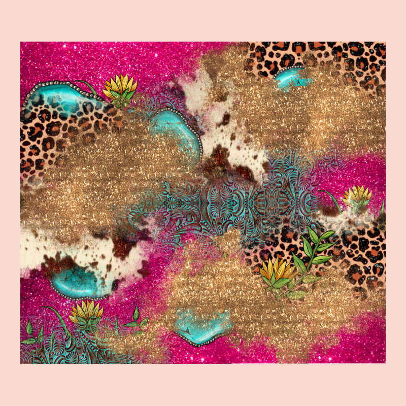 Pink Glitter Leopard Sunflower Gemstone Urban Hoodie by JahusDesignShop | Teevron