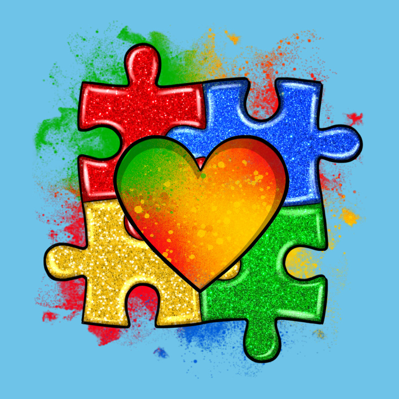 Autism Puzzle Pieces Heart Premium Sweatshirt by Zillion Design Studio | Teevron