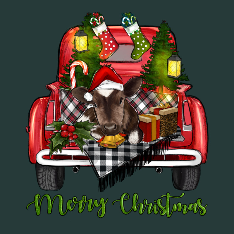 Merry Christmas Farm Truck With Baby Cow Premium Sweatshirt by RanaPortraitStore | Teevron