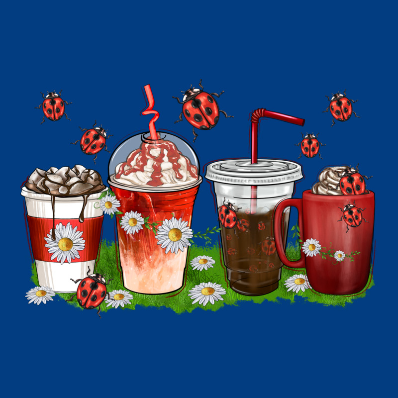 Coffee Cups Lady Bug With Daisies Premium Sweatshirt by texasbilliewilder | Teevron