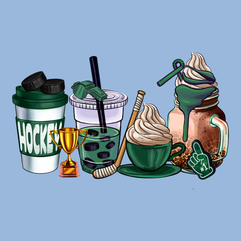 Hunter Green Hockey Coffee Cups Premium Hoodie by AdoDesignShop | Teevron