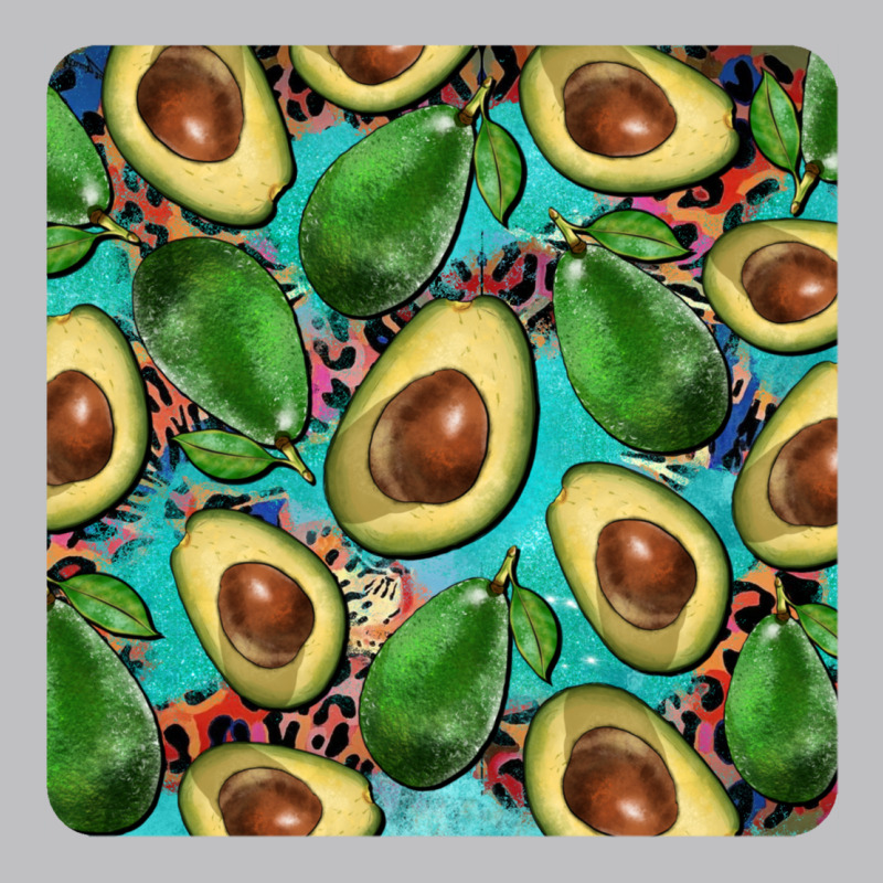 Avacado With Turquoise And Leopard Background Mug Coaster Classic Tee by BarkalooDesign | Teevron