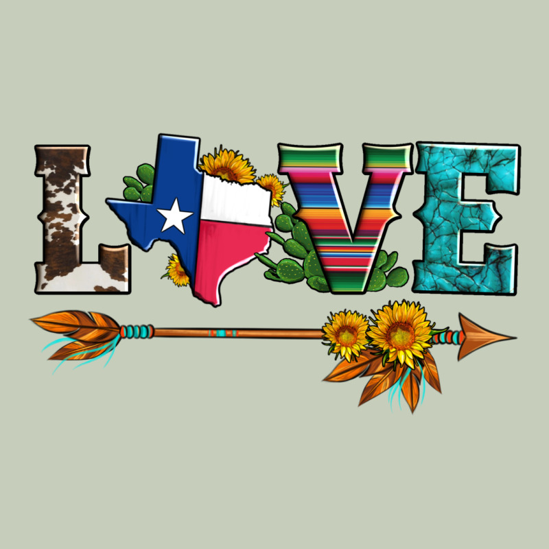 Love Texas Serape Cowhide Cactus And Sunflowers Ladies Tee by Artiststas | Teevron