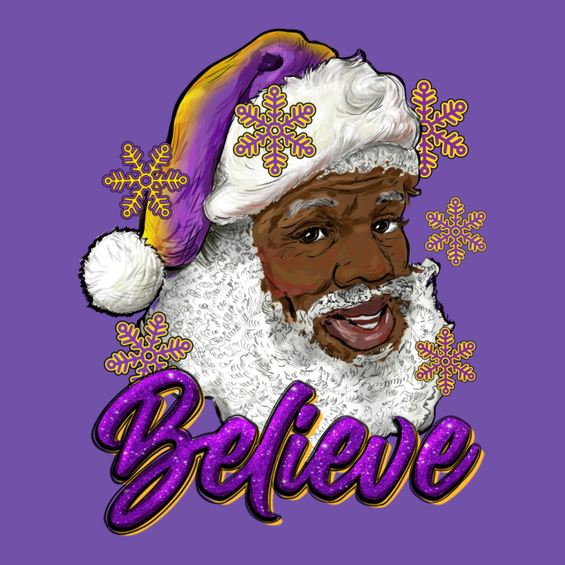 Believe Purple And Gold African American Santa Premium Sweatshirt by RanaPortraitStore | Teevron