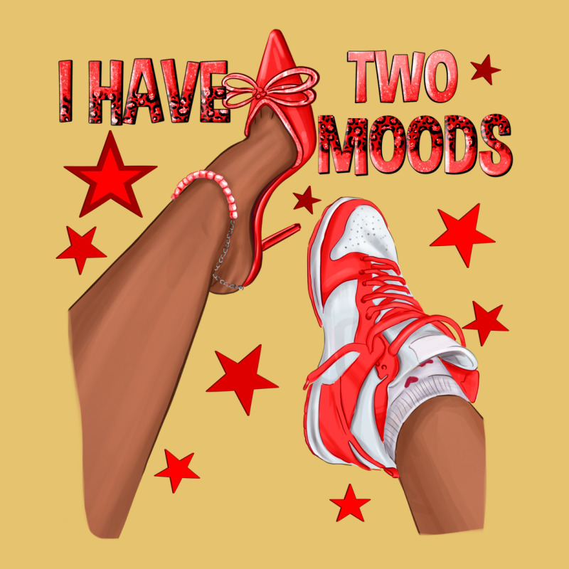 Bright Red I Have Two Moods Afro Girl Sneakers Premium Sweatshirt by texasbilliewilder | Teevron