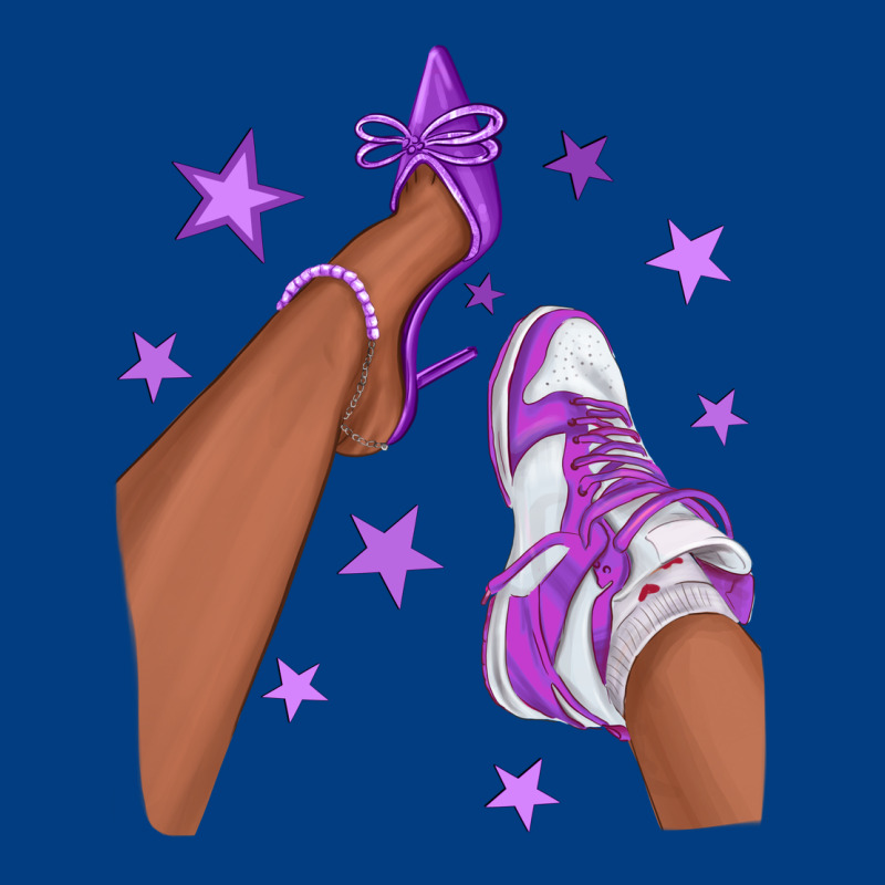 Purple Afro Girl Sneakers And Heels Premium Sweatshirt by texasbilliewilder | Teevron