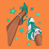 Teal Afro Girl Sneakers And Heels Premium Sweatshirt | Teevron