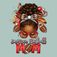 American Football Mom Red And Silver Afro Messy Bu Premium Sweatshirt | Teevron