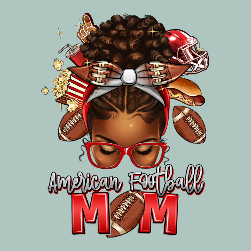 American Football Mom Red And Silver Afro Messy Bu Premium Sweatshirt by texasbilliewilder | Teevron