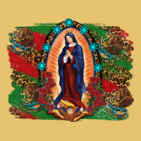Mexican Flag Lady Of Guadalupe Distressed Backgrou Premium Sweatshirt | Teevron