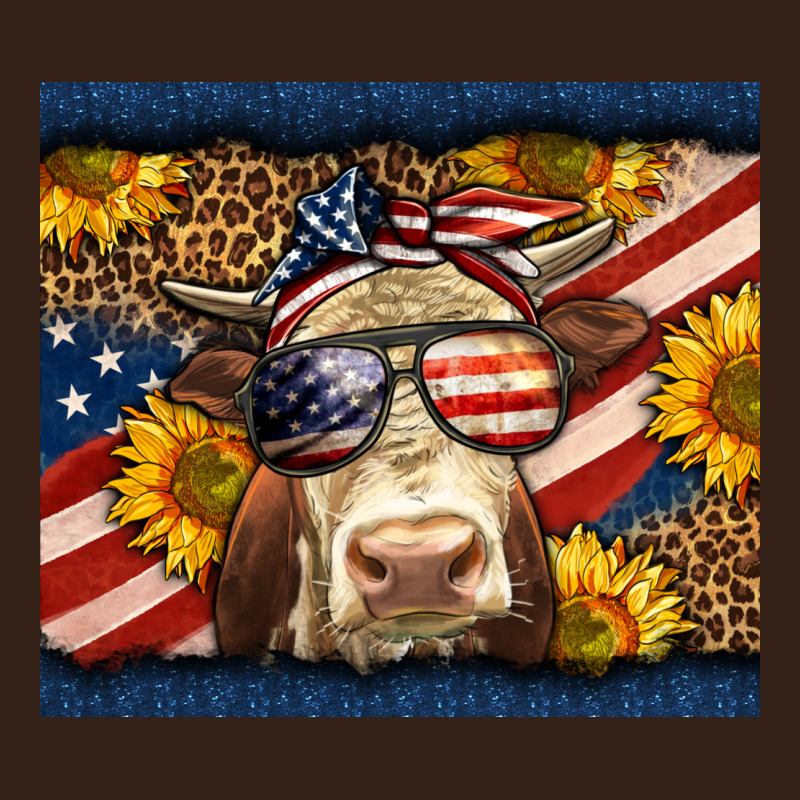 Western 4th Of July Cow Heavy Core Tee by LillyAllenDesigns | Teevron